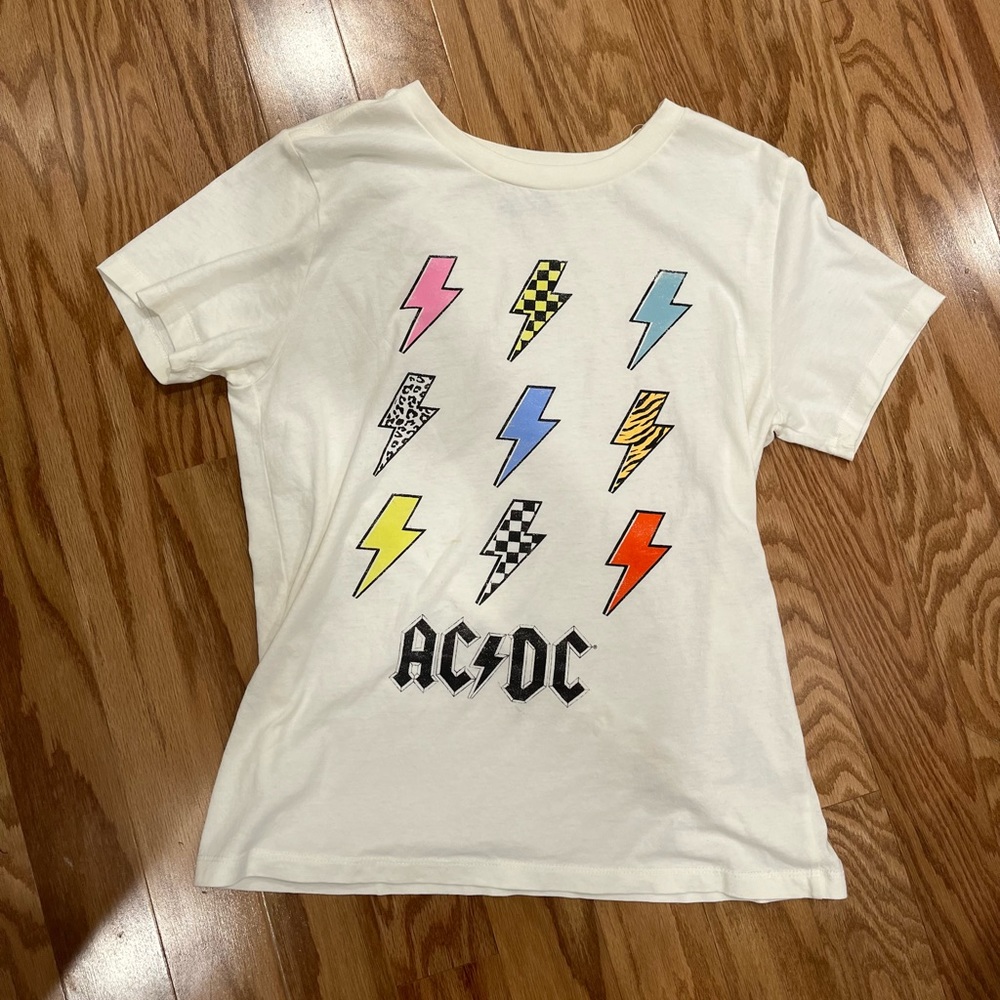 Preppy lighting⚡️ bolt AC/DC Tshirt!!! White! Small! Target!